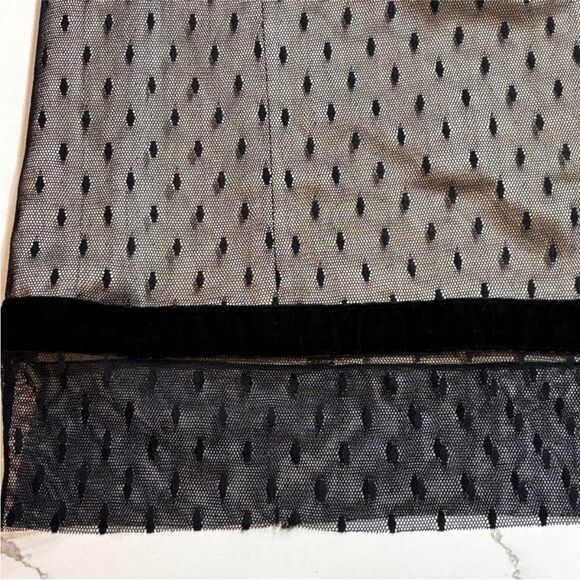 Tracy Reese | Black Taffetta Lace Mesh Skirt 8 - Picture 8 of 16